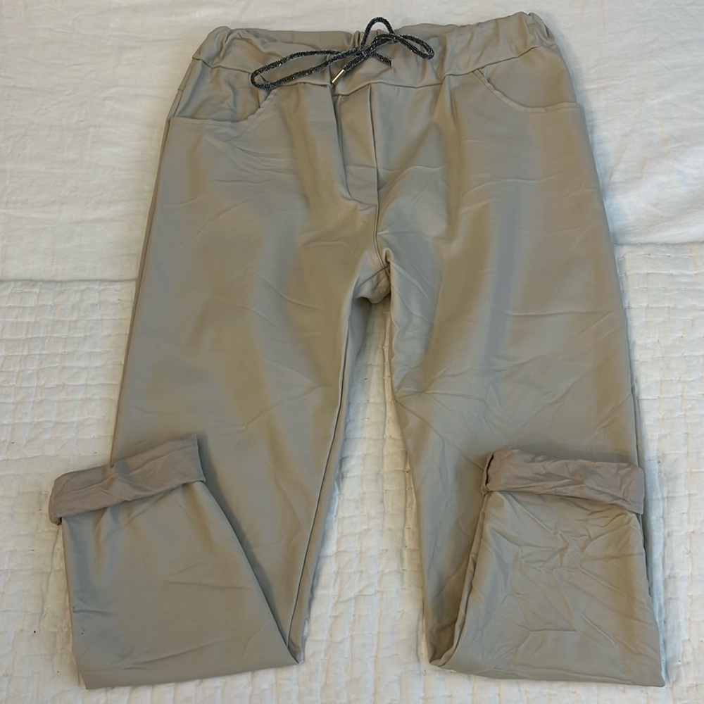 Faux leather Italian joggers size small